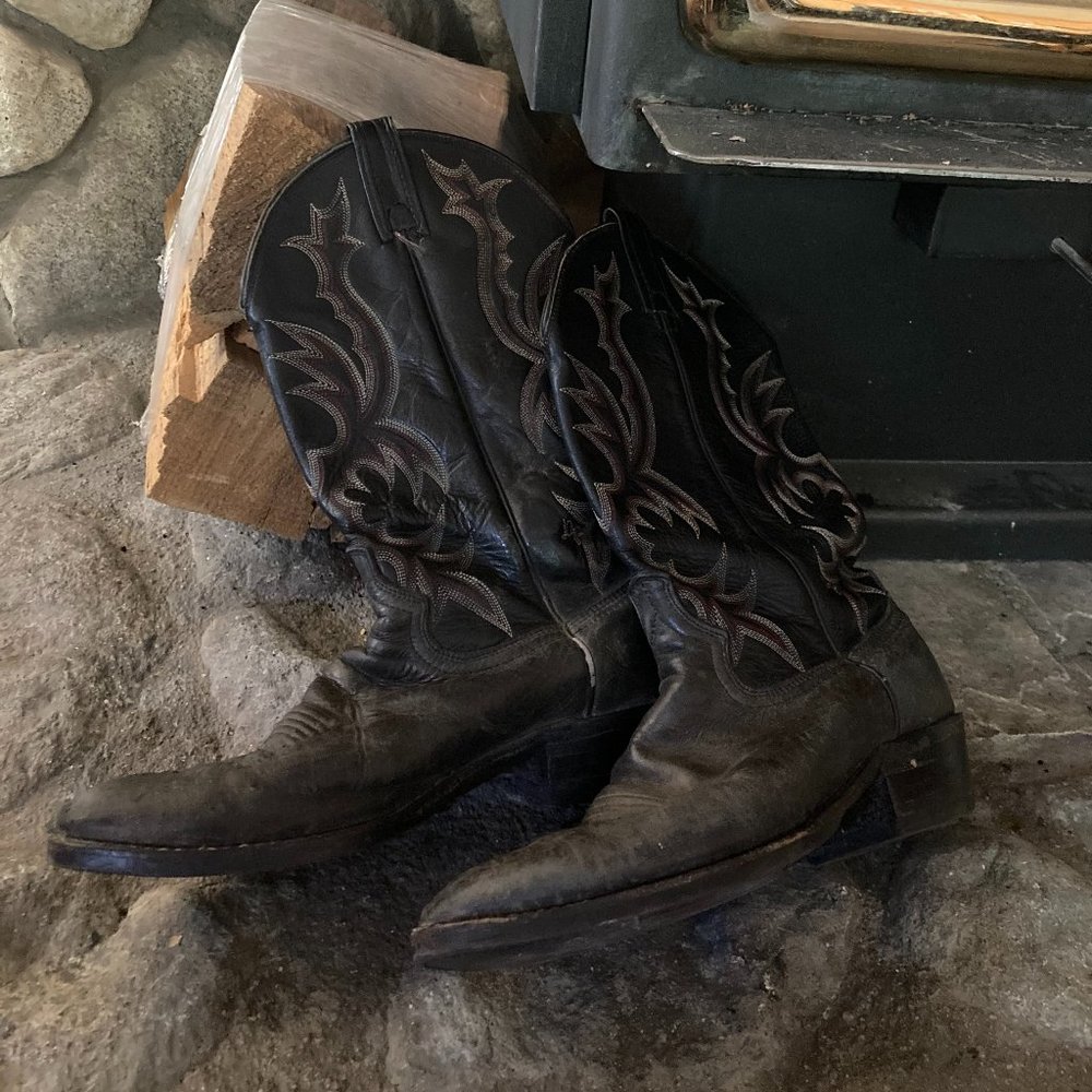 Black Vintage Cowboy Boots